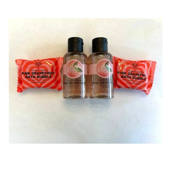 The Body Shop Pink Grapefruit Shower Gel and Bath Bubble x2 - Picture 2 of 4